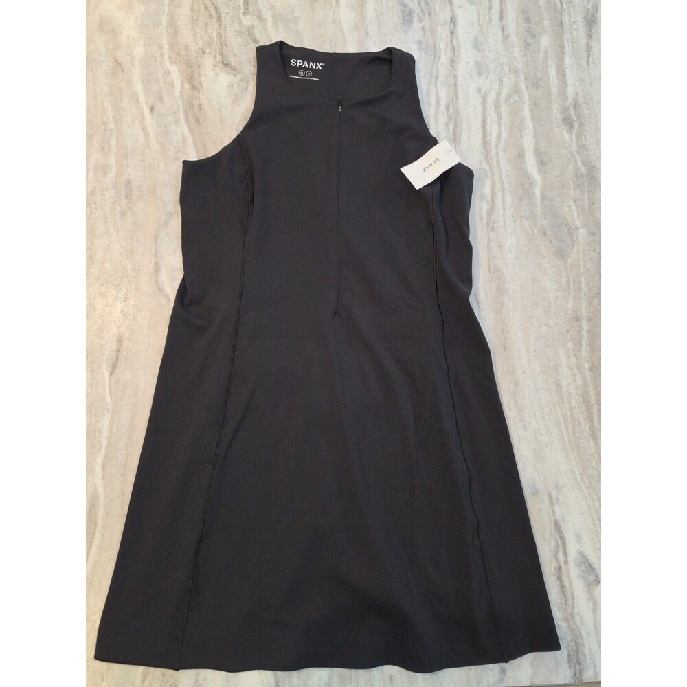 SPANX Get Moving Zip-Front Dress Black Size M NWT